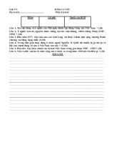 Đề thi Kiểm tra 1 tiết môn lịch sử 9
